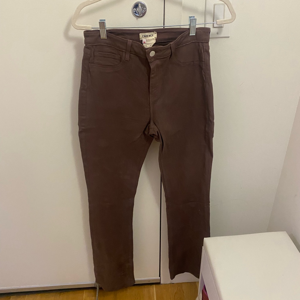 Lagence: Selma Brown Coated Bootcut Jeans